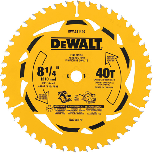 Cross Cutting Circular Saw Blade, 8-1/4", 40 Teeth, Wood Use Nassau Supply