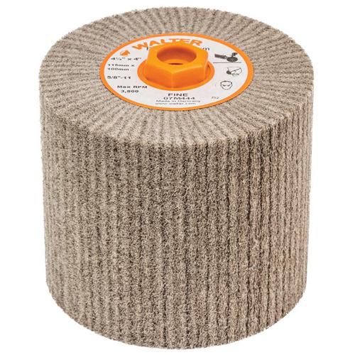 Tambour de conditionnement de surface Blendex, 4-1/2" dia. x 4" la, 5/8"-11 Arbre, Grain Fin Nassau Supply