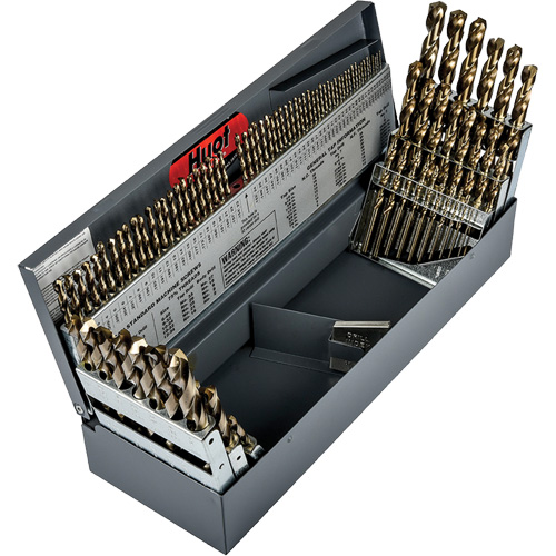 Heavy-Duty Jobber Length Combination Drill Bit Set, 115 Pieces, High Speed Cobalt Nassau Supply