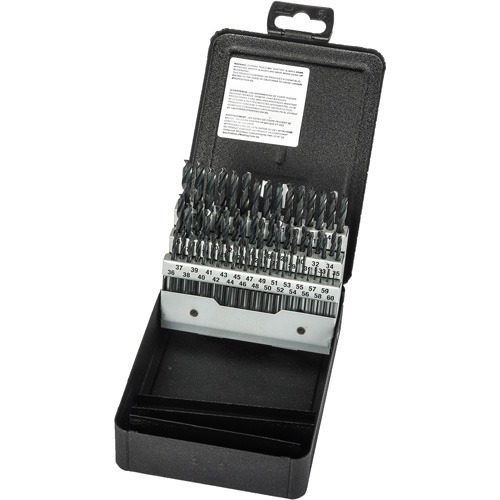 Jeu de forets s&eacute;rie extra courte, 60 morceaux, Acier rapide Nassau Supply