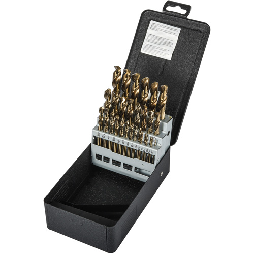 Jeu de forets robustes pour machine-outil, 29 morceaux, Acier rapide au cobalt Nassau Supply