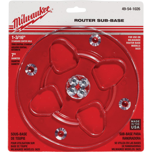 Clear 7" Diameter 1-3/16" Center Hole Sub-Base Nassau Supply