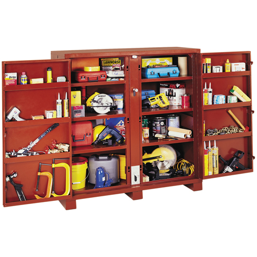 Jobsite Shelf Cabinet, Steel, 47.5 Cubic Feet, Red Nassau Supply