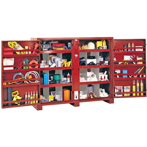 Jobsite Shelf Cabinet, Steel, 49 Cubic Feet, Red Nassau Supply