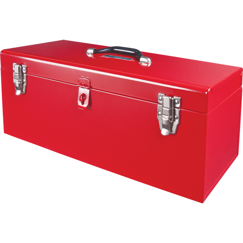 ATB100 Portable Tool Box with Metal Tool Tray, 8-3/4" D x 21" W x 9" H, Red Nassau Supply