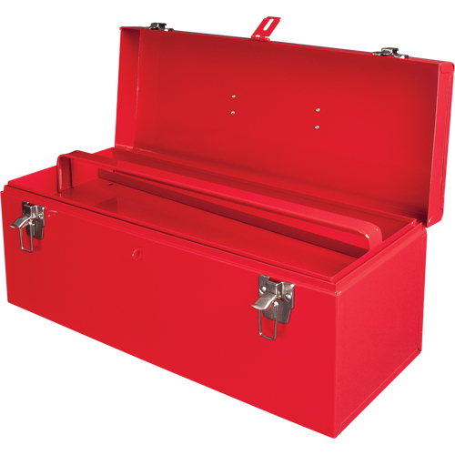 ATB100 Portable Tool Box with Metal Tool Tray, 8-3/4" D x 21" W x 9" H, Red Nassau Supply