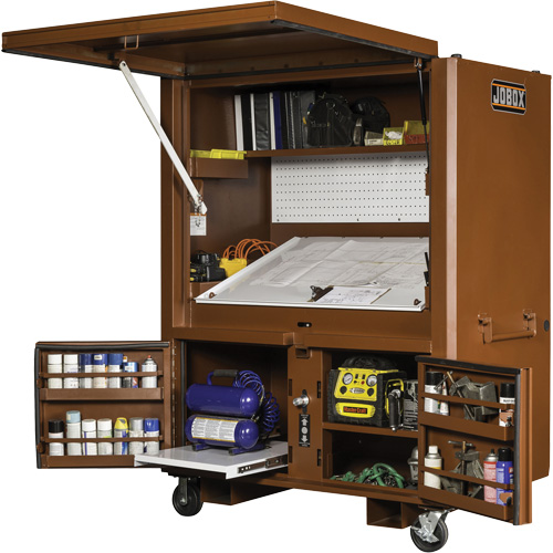 Field Office Jobsite Box, 33" W x 63" D x 80" H, Steel, Red Nassau Supply