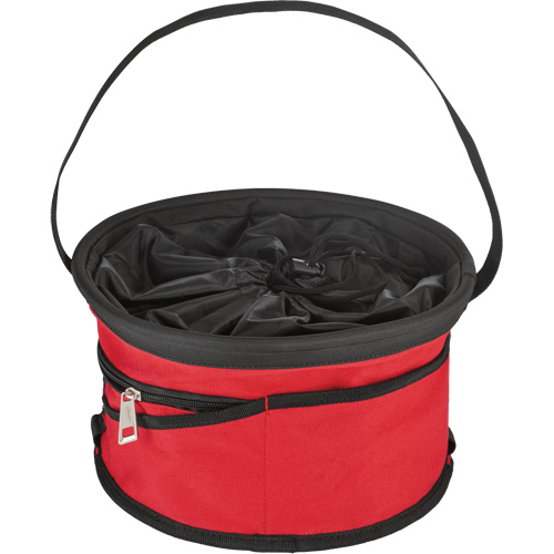 Sac range-tout style parachute, 11-4/5" lo x 11-4/5" la x 11" h, Nylon, Noir/Rouge Nassau Supply
