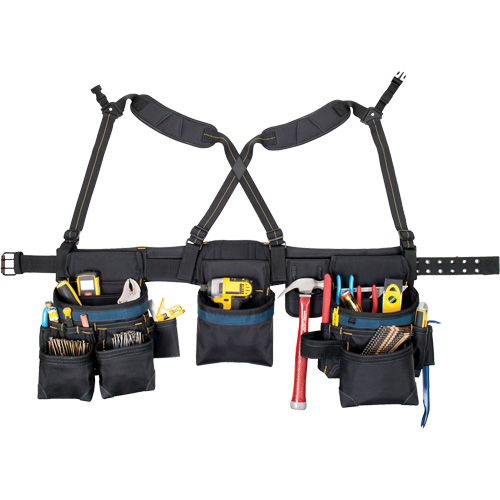 Carpenter's Tool Belt, Polyester, Black Nassau Supply