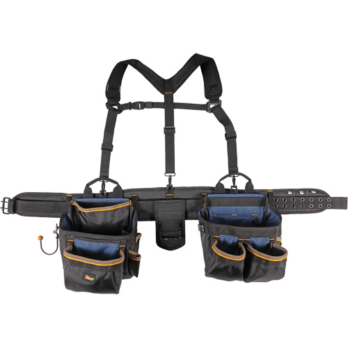 Deluxe Tool Belt, Polyester, Black Nassau Supply