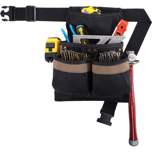 Small Deluxe Tool Belt, Polyester, Black Nassau Supply