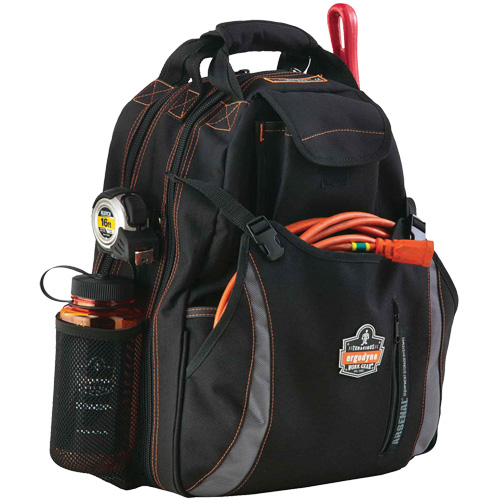 Arsenal&reg; 5843 Tool Backpack, 13-1/2" L x 8-1/2" W, Black, Polyester Nassau Supply