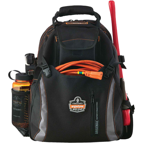 Arsenal&reg; 5843 Tool Backpack, 13-1/2" L x 8-1/2" W, Black, Polyester Nassau Supply