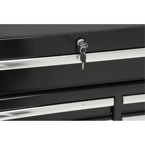 Chariot &agrave; outils industriel, 11 tiroirs, 41" la x 18-3/4" p x 39-1/3" h, Noir Nassau Supply