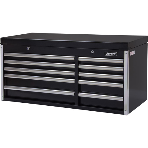Industrial Tool Chest, 41" W, 10 Drawers, Black Nassau Supply