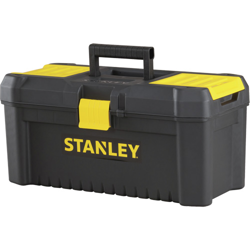 Coffre &agrave; outils avec plateau Essential, 16" la x 8" p x 7-3/10" h, Noir/Jaune Nassau Supply