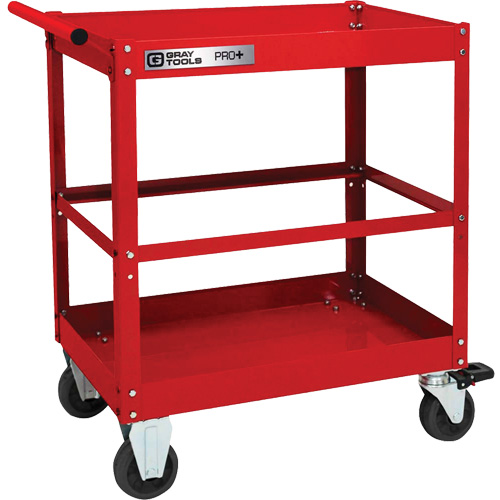 PRO+ Series Heavy-Duty Utility Cart, 2 Tiers, 30-1/5" x 38-1/3" x 19-1/2" Nassau Supply