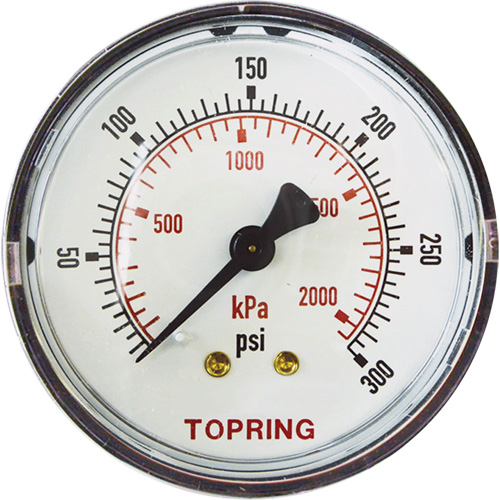 Replacement Pressure Gauge, 2" , 0 - 175 psi, Back Mount, Analogue Nassau Supply