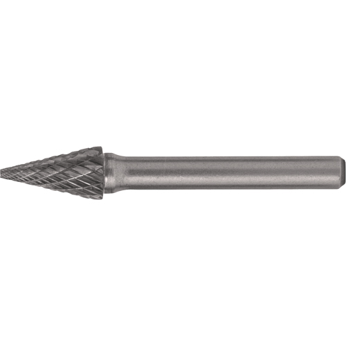 Fraises au carbure solide - Forme conique pointue CLEVELAND, SM-4, 3/8" dia., 1/4" Tige, 5/8" Prof. de la coupe Nassau Supply