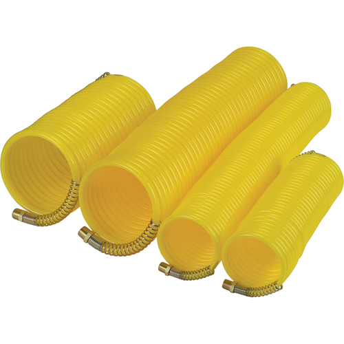 Tuyaux pneumatiques en nylon spiral&eacute; a/raccords, Air, 1/4" DI x 25' lo, Nylon, 200 psi &agrave; 23°C Nassau Supply