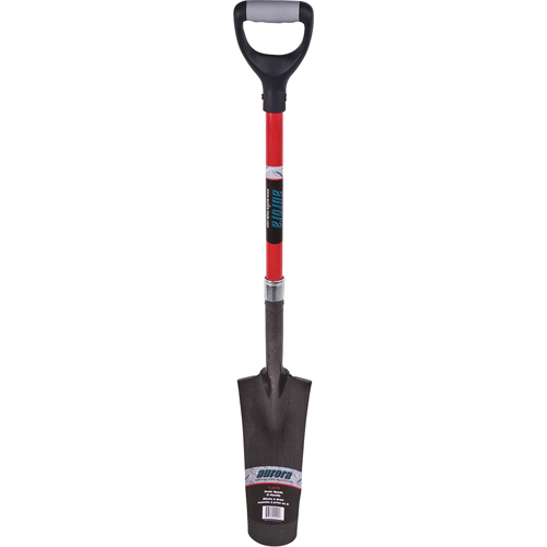 Heavy-Duty Drain Spade, Carbon Steel, 14" x 5-1/2" Blade, 29" L, D-Grip Handle Nassau Supply