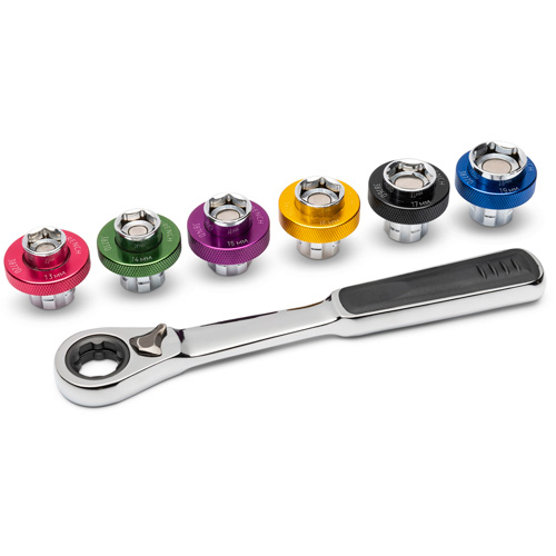 Jeu de douilles m&eacute;triques magn&eacute;tiques &agrave; 6 pans pour bouchon de vidange d'huile, 7 Morceaux, Prise de 3/8" Nassau Supply