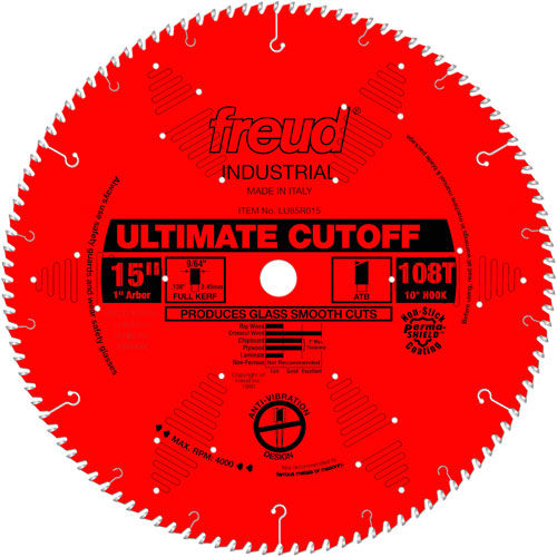 Lames de scie industrielle TCS - finition et coupe en travers, 15", 108 dents, Pour Bois Nassau Supply