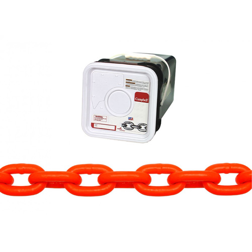 High Test Chain, Carbon Steel, 5/16" x 60' (18.3 m) L, Grade 43, 3900 lbs. (1.95 tons) Load Capacity Nassau Supply