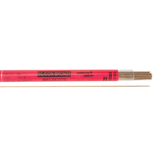 36" Cut Length TIG Rods, 1/16", Silicone Bronze Nassau Supply