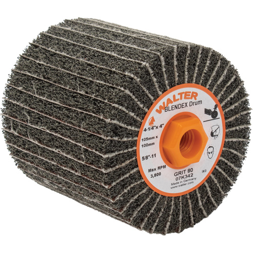 Tambours de finition Two-In-One ALLSTEEL, 4-1/4" dia. x 4" la, 5/8"-11 Arbre, Grain 80 Nassau Supply