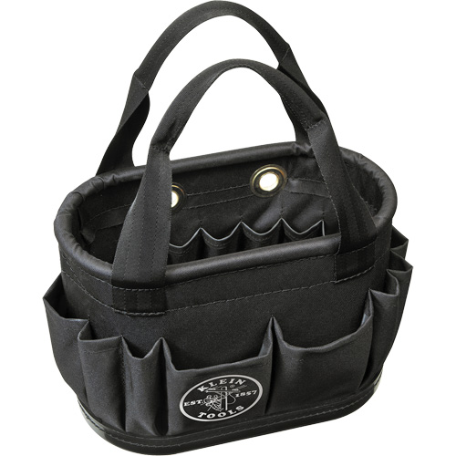 Seau a&eacute;rien &agrave; corps dur avec 29 poches, 14" lo x 10" h, Polyester, Noir Nassau Supply