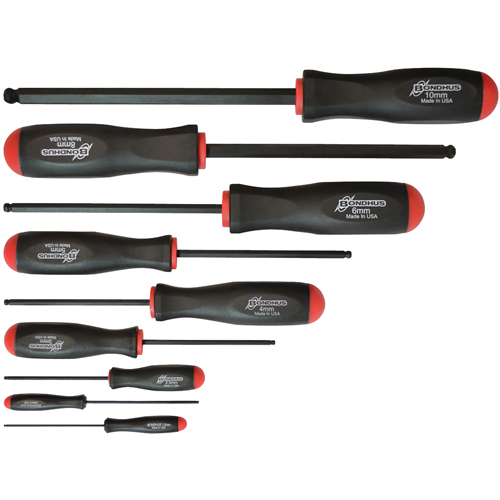 Ball Driver Screwdriver Sets - Metric, 9 Pcs. Nassau Supply