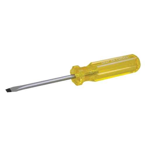 Tournevis &agrave; fente, 1/4", 8-1/4" lo, Prise Plastique Nassau Supply