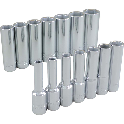 Jeu de douilles, 14 Mcx, Prise de 3/8", Profond Nassau Supply
