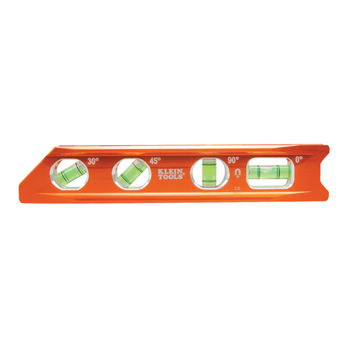 Torpedo Billet Level, 8" L, Aluminum, 4 Vials, Magnetic Nassau Supply