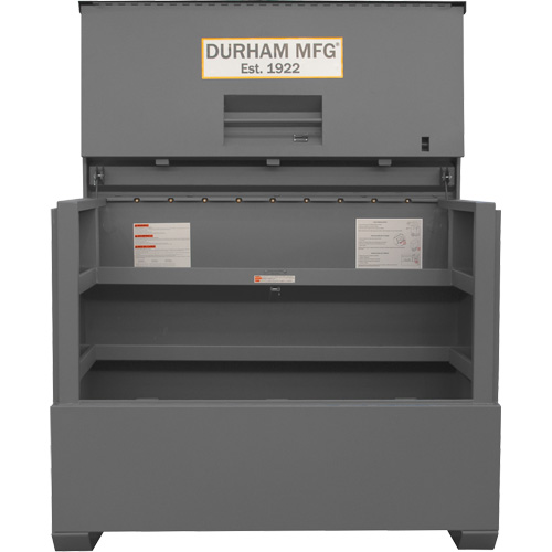 Piano Style Jobsite Storage Box, 60-1/2" W x 34-3/4" D x 49-3/8" H, Grey Nassau Supply