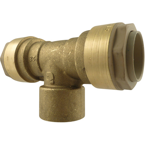Quickline Air Piping Tee Connect, Brass, 1/2" Nassau Supply