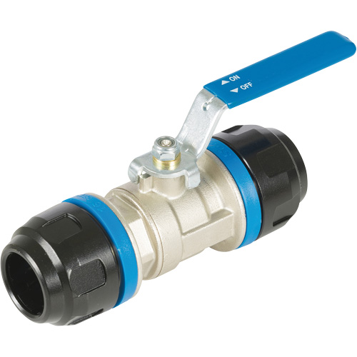 Standard Ball Valve, Aluminum, Manual, 1", Push Nassau Supply