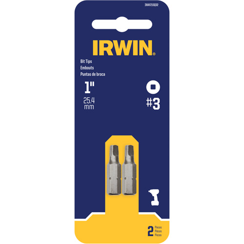 Embouts de tournevis &agrave; ins&eacute;rer, Carr&eacute;e, #3, Prise 1/4" Nassau Supply