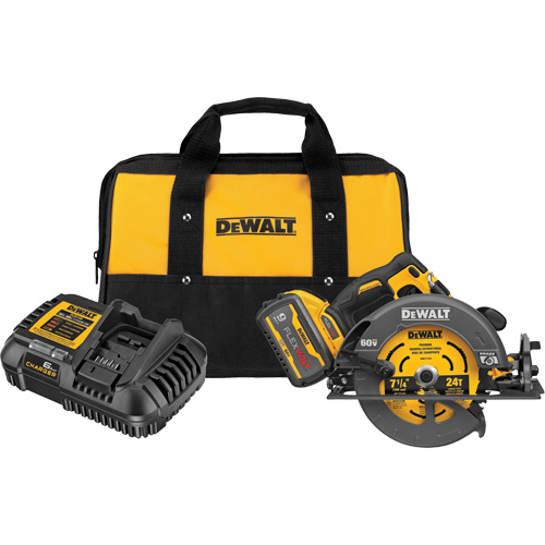 Ensemble de scie circulaire sans balai Flexvolt Max avec frein &eacute;lectrique, 7-1/4", 60 V Nassau Supply