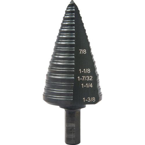 Foret &eacute;tag&eacute; &agrave; trous multiples no 12, 7/8" - 1-3/8", Incr&eacute;ments de 1/16", Acier rapide Nassau Supply