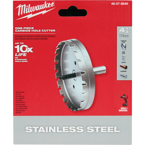 Scies-cloches au carbure monobloc, 4-1/2", Profondeur de la coupe de 3/16" Nassau Supply