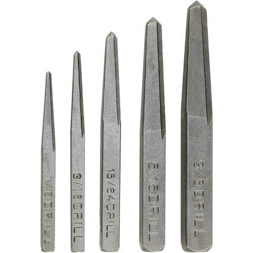 Screw Extractor Set, Chromium Steel, 5 Pieces Nassau Supply