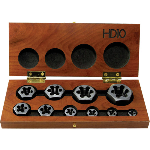 DRILLCO Hex Threading Die Set, 10 Pieces Nassau Supply