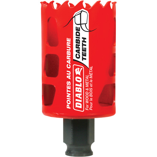 Scie cloche pour bois et m&eacute;tal, 1-3/4", Profondeur de la coupe 2-3/8", Carbure Nassau Supply