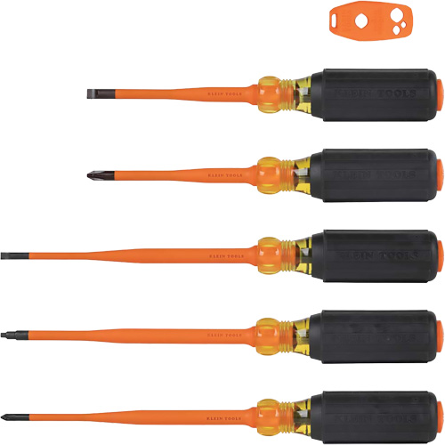Slim-Tip Insulated Screwdriver Set, 1000 V, 6 Pcs Nassau Supply