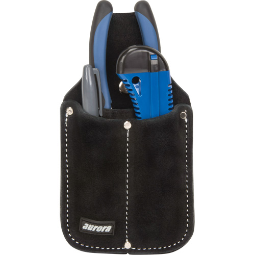 Utility Pouch, Knife Holder, Leather, 3 Pockets Nassau Supply