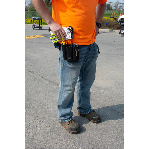 Lineman's Tool Pouch, Multiple Tool Holder, Leather, 3 Pockets Nassau Supply