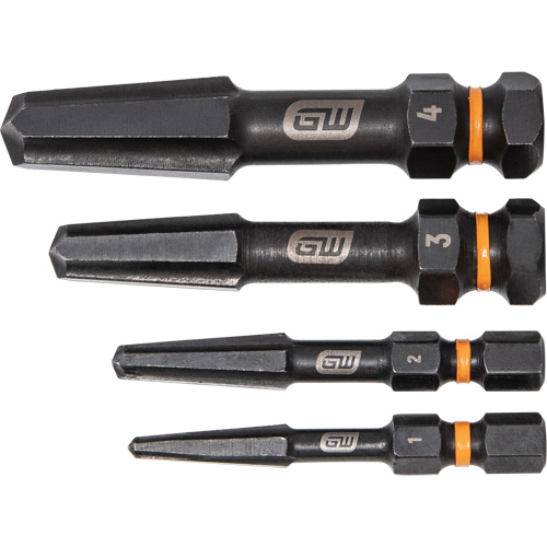 Bolt Biter Screw Extractor Set, High Speed Steel, 4 Pieces Nassau Supply