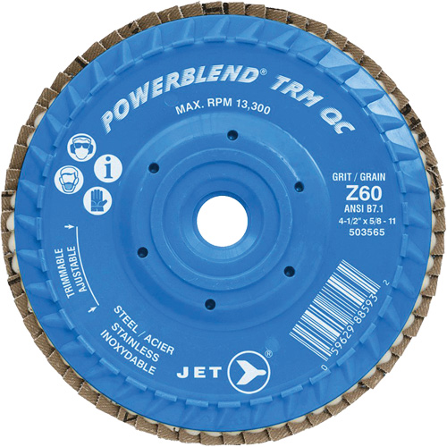 Disque &agrave; feuillets PowerBlend TRM QC ajustable, 4-1/2" x 5/8"-11, Type 27, Grain Z60, Alumine de zirconium Nassau Supply